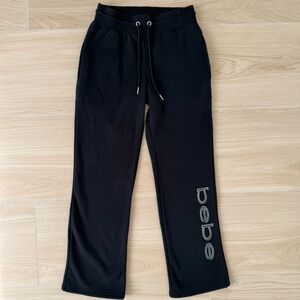 Bebe Y2K Rhinestone Logo Sweatpants